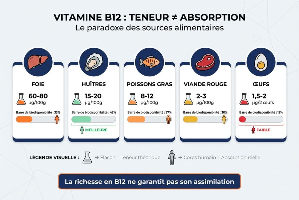 Panorama des sources alimentaires : teneur vs biodisponibilité