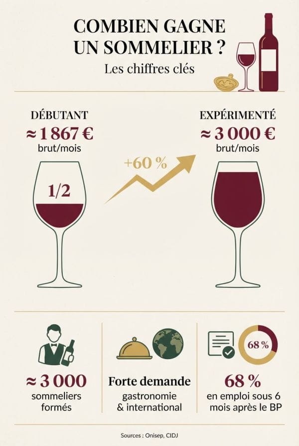 Salaire d'un sommelier : les chiffres clés