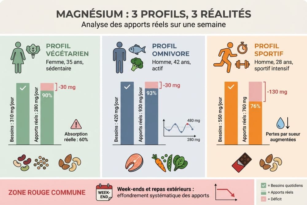 Analyse comparative de 3 profils alimentaires types