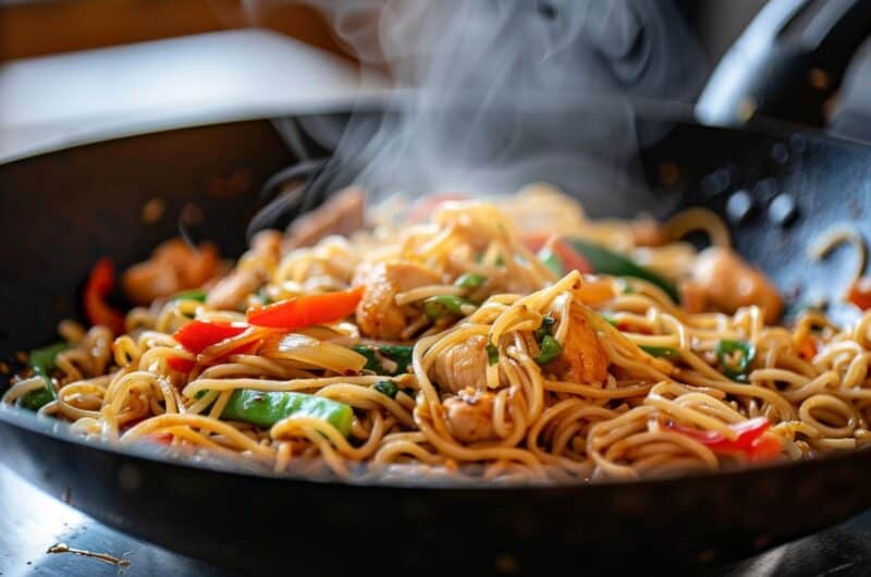 recette des nouilles sautées au poulet