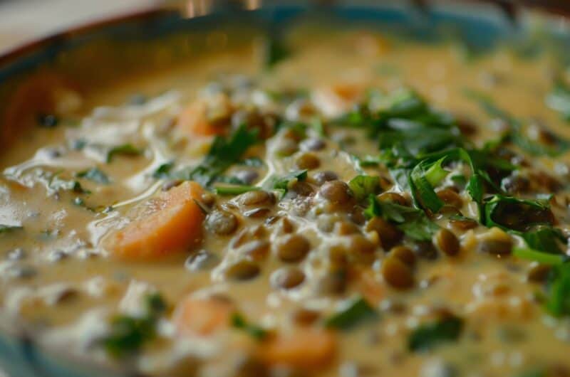 recette des lentilles corail lait de coco