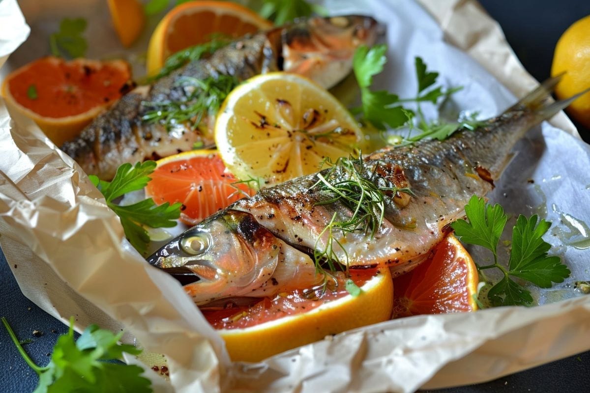 Découvrez notre recette facile de maquereau en papillote au citron et aux herbes aromatiques