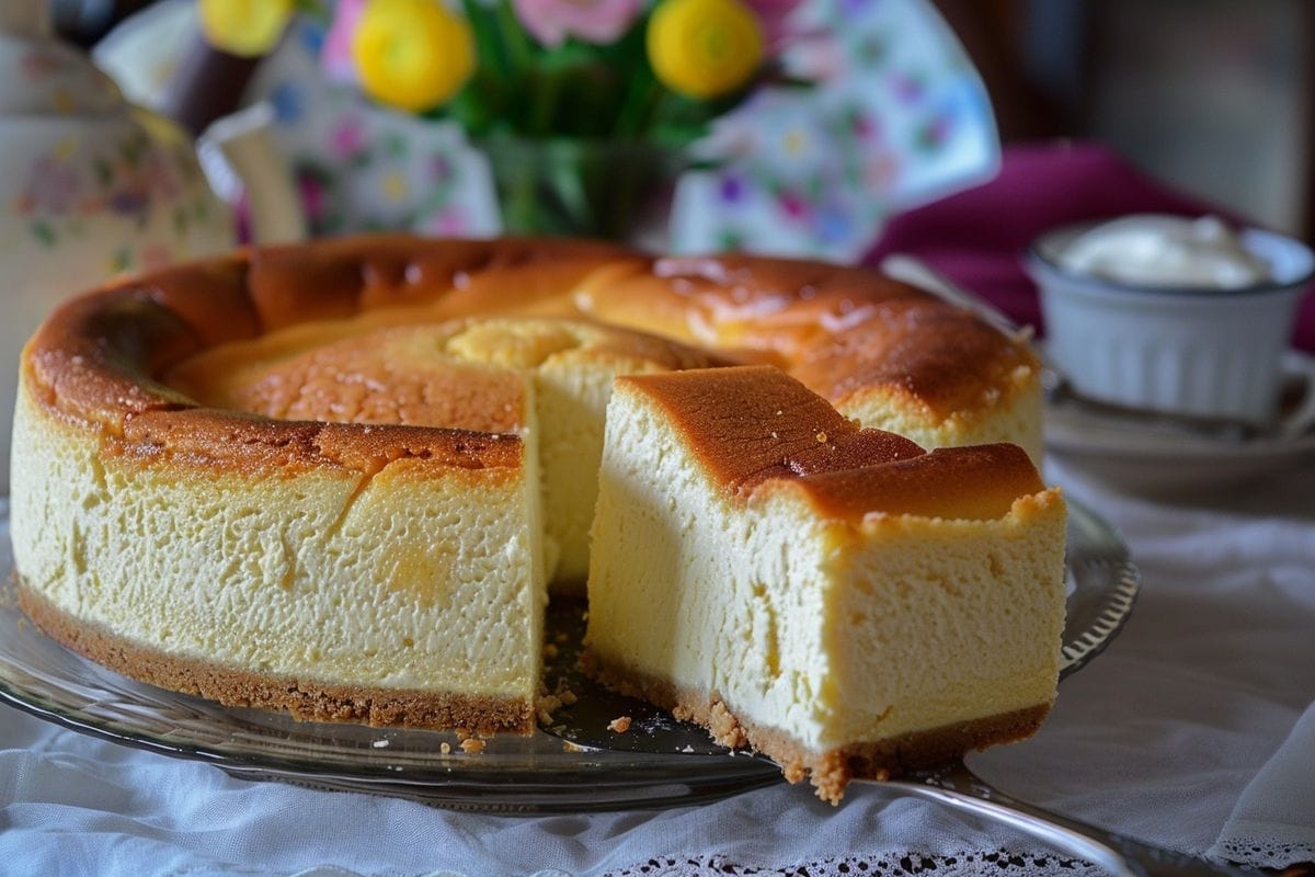 Preventing cracks in cheesecake during cooking: Bake at low temperature, use water bath.