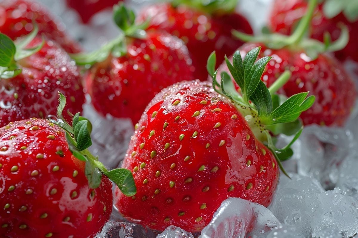 Use frozen strawberries, reduce ice quantity to avoid dilution.
