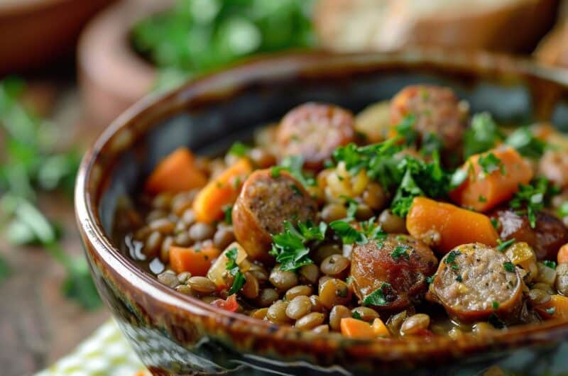Recette des lentilles saucisses