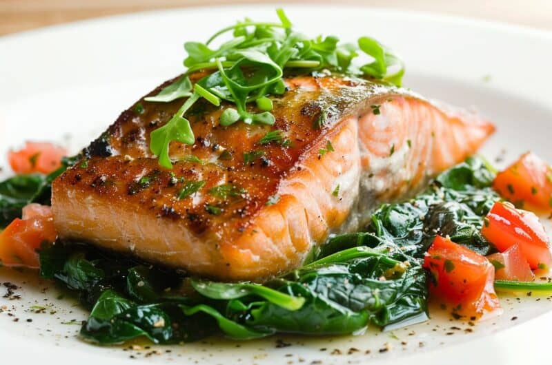 recette de saumon aux épinards