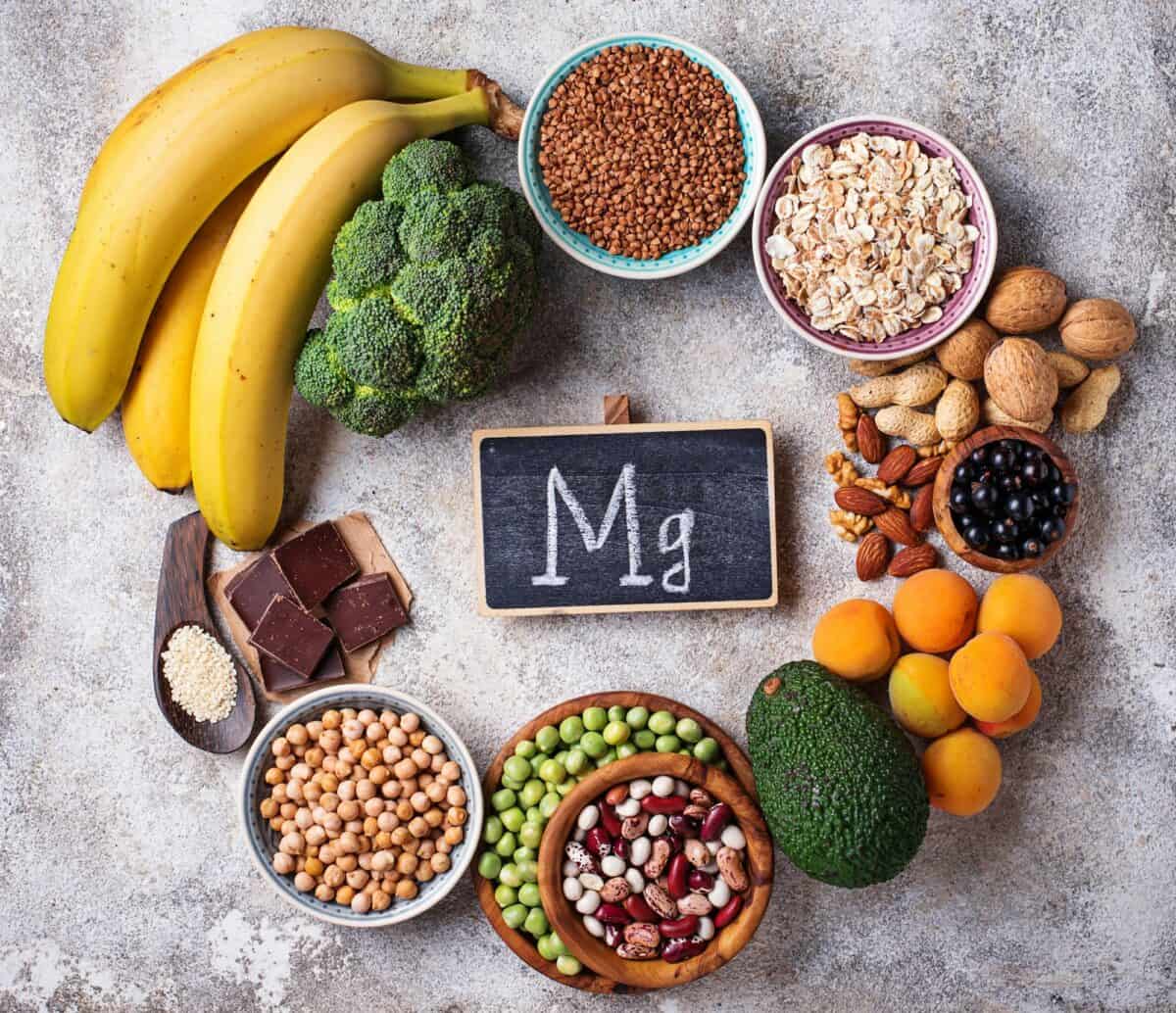 Assortiment d'aliments contenant du magnésium