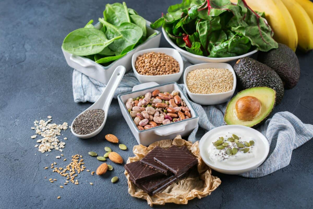 Assortiment d'aliments sains à haute teneur en magnésium