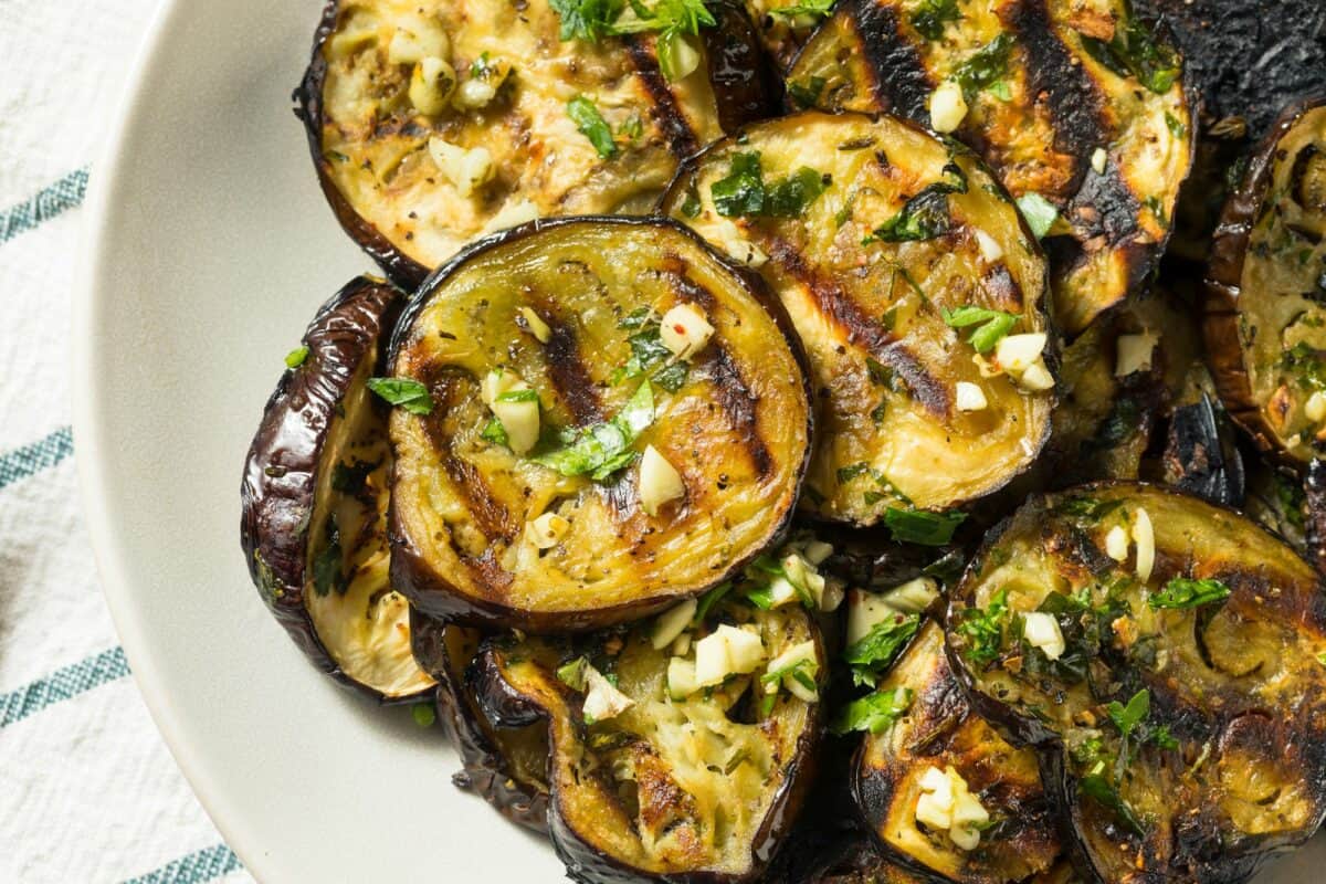 Aubergines grillées et rôties bio