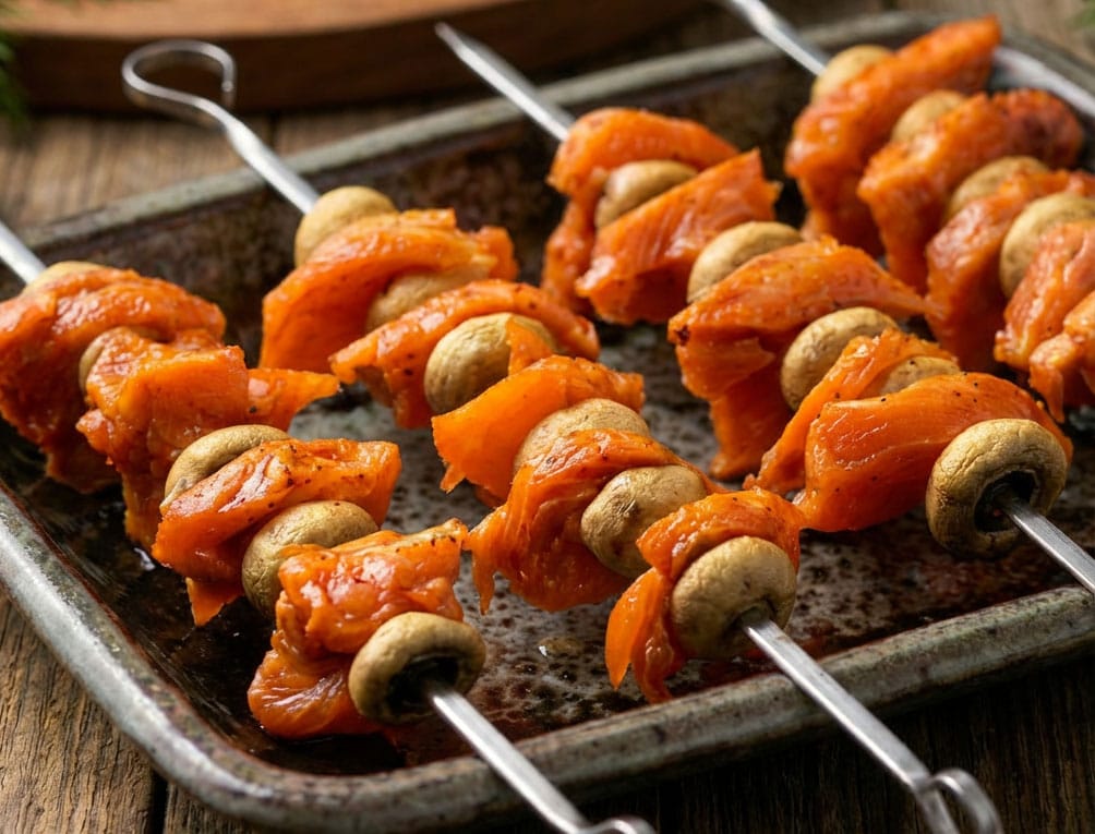 Brochettes de truite saumonée