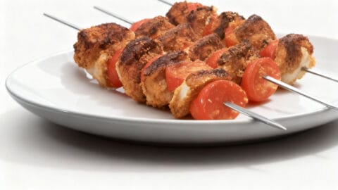 Brochettes de filets de poisson panés