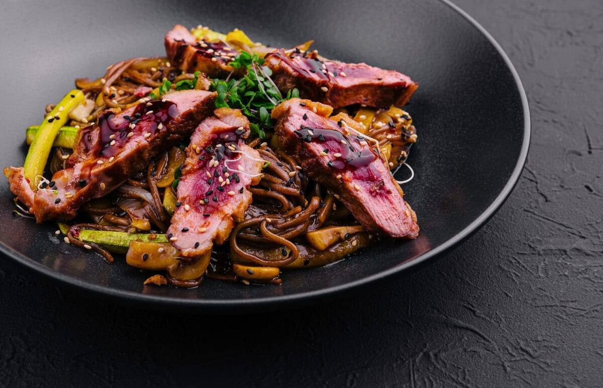 Buckwheat Soba with Duck and Vegetables
