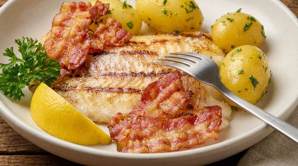 Cabillaud grillé au bacon