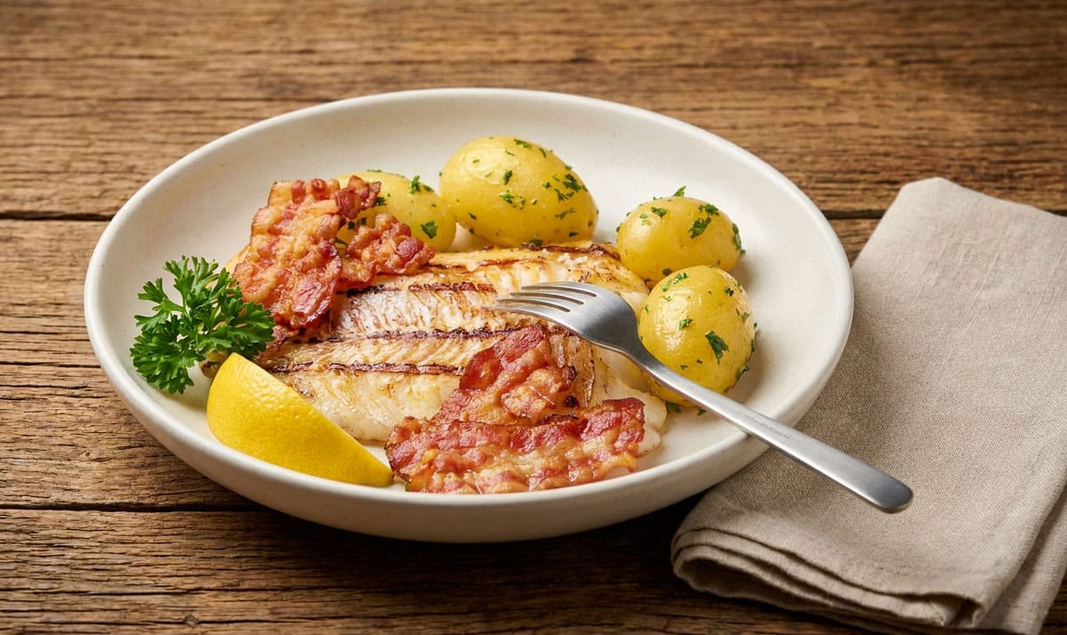 Cabillaud grillé au bacon