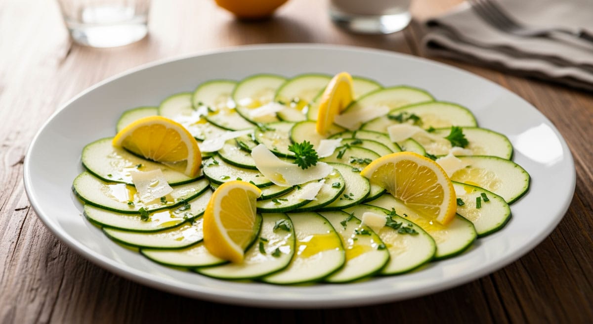 Carpaccio de courgettes citron-parmesan