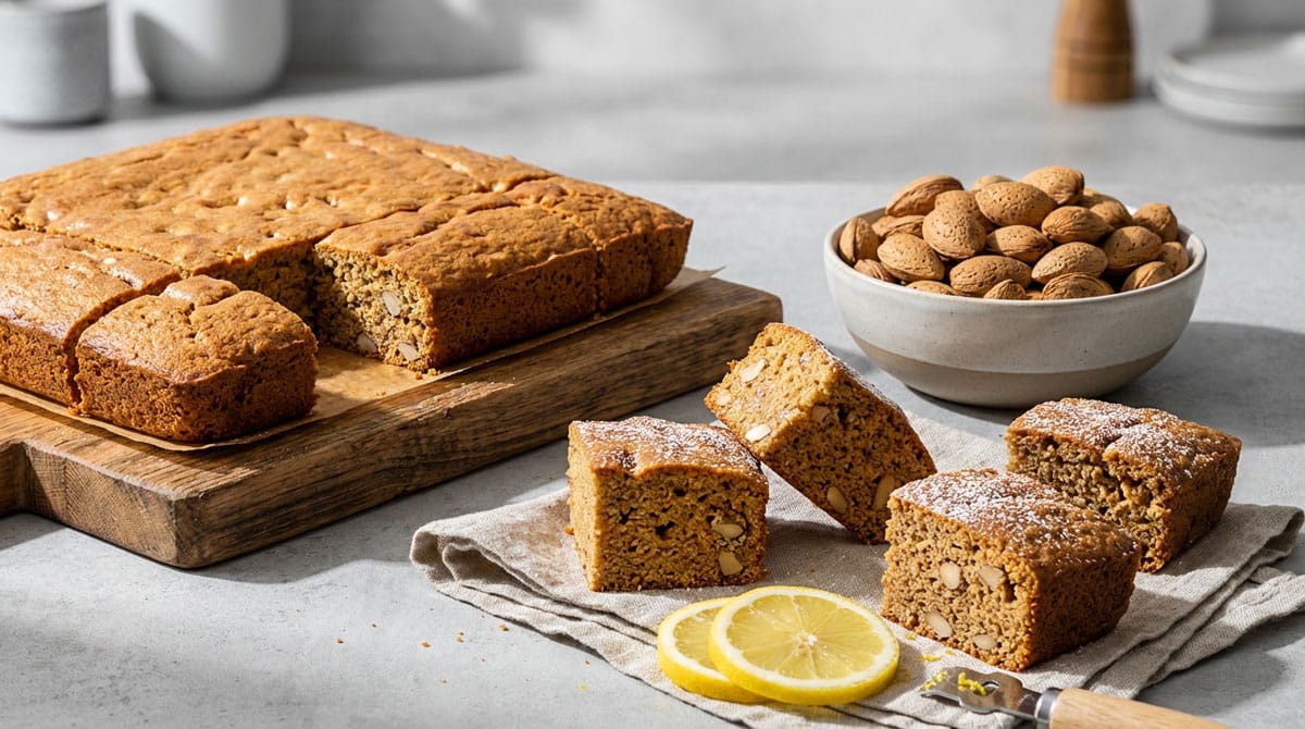 Carrés de pain d'épice aux amandes