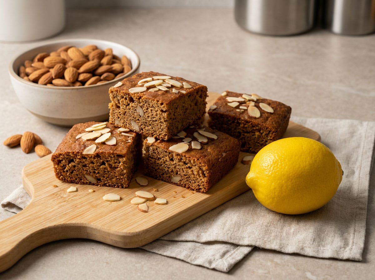 Carrés de pain d'épice aux amandes