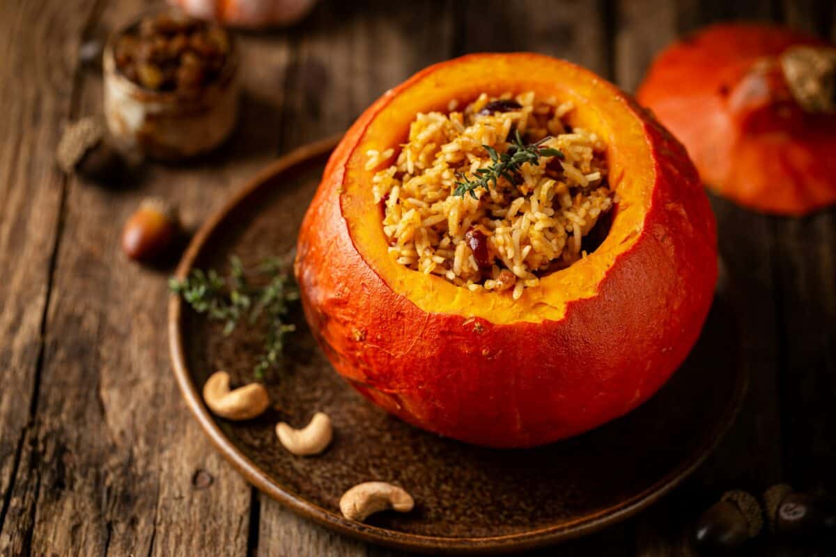 Citrouille farcie au riz
