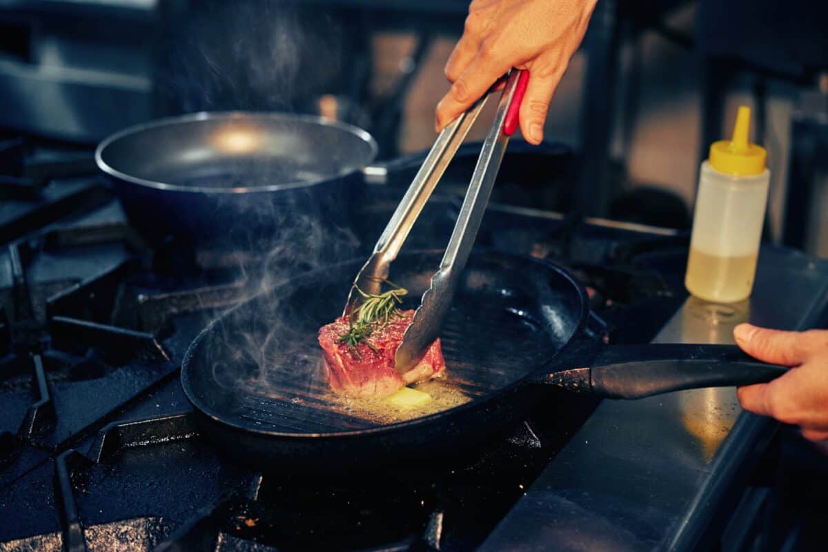 Cooking meat