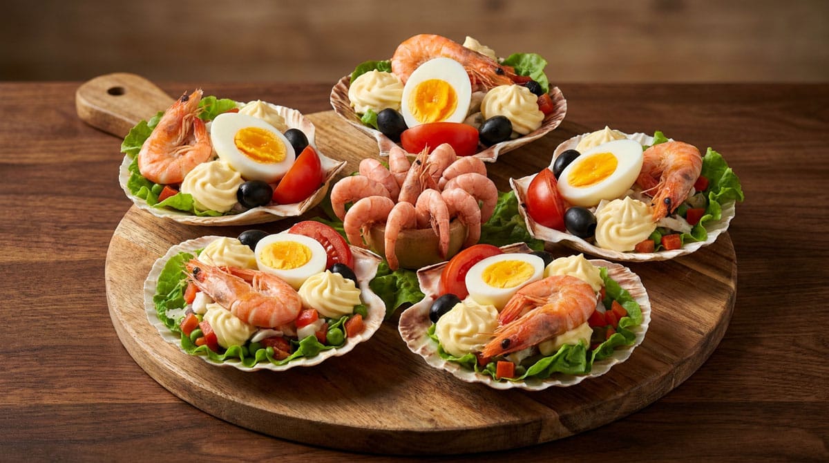 Coquilles de poisson à la mayonnaise