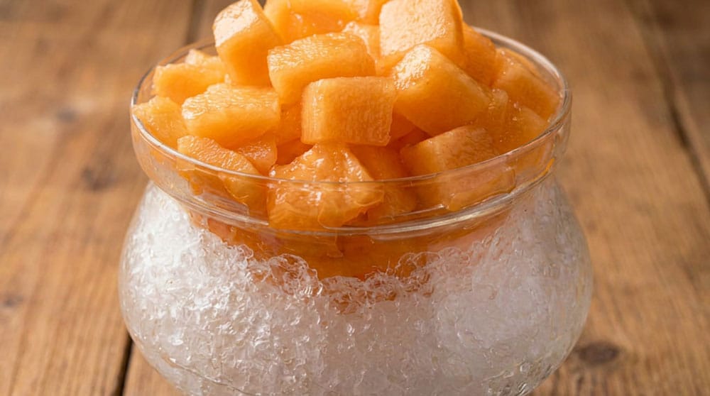 Coupe de melon refroidi