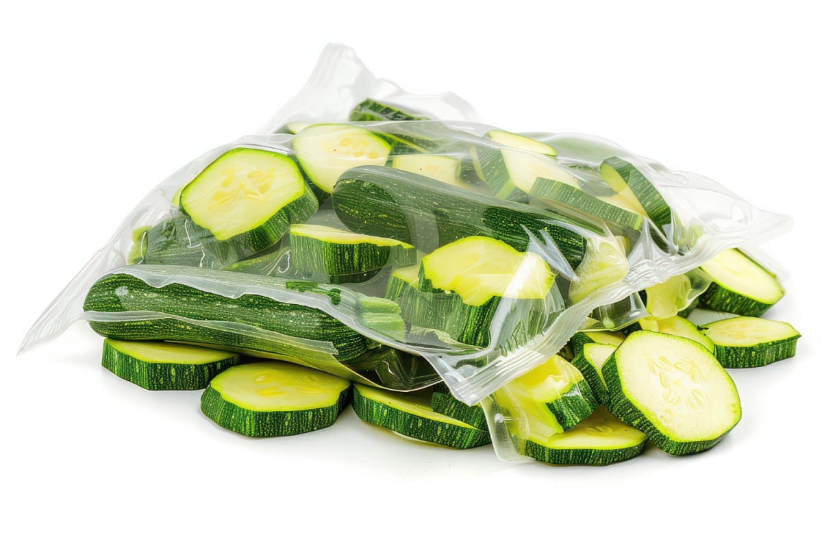 Courgettes dans un sac de congélation