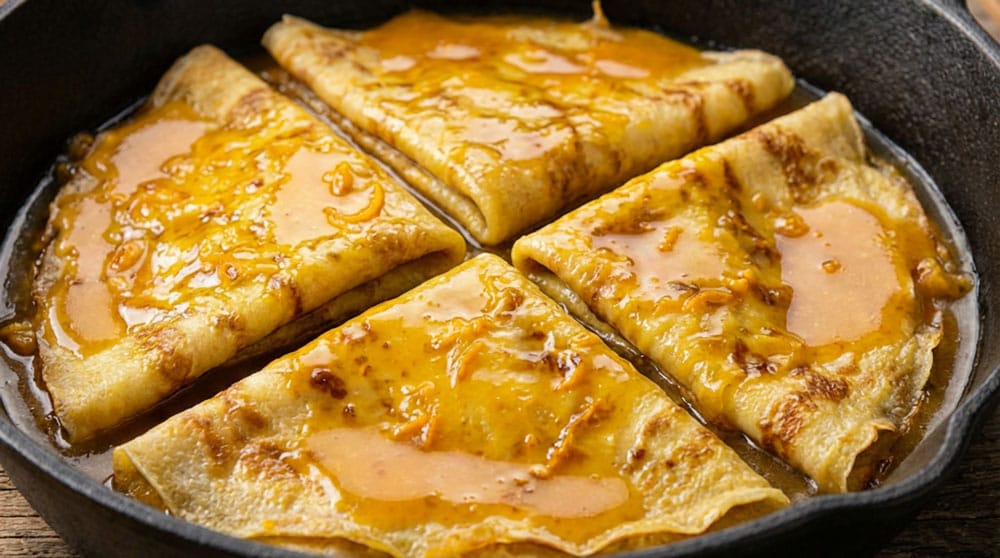 Crêpes fourrées à l'orange