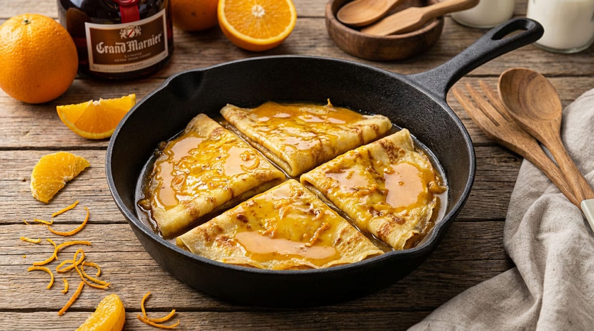 Crêpes fourrées à l'orange