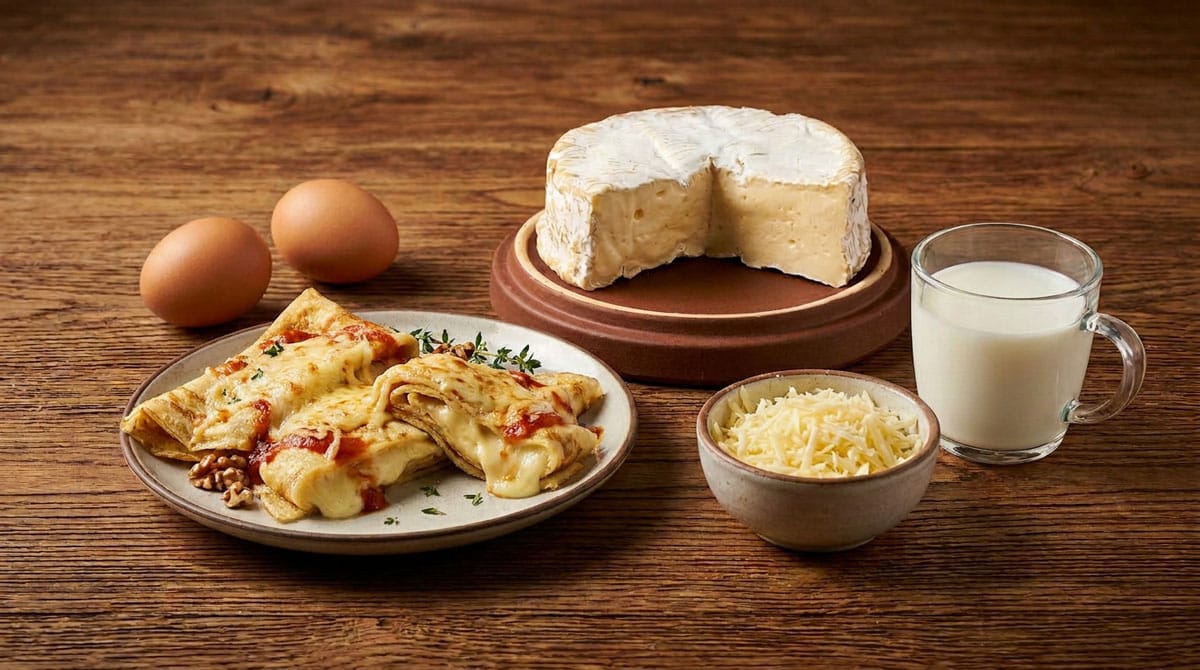 Crêpes fourrées au camembert