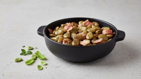 Fèves fraîches au jambon