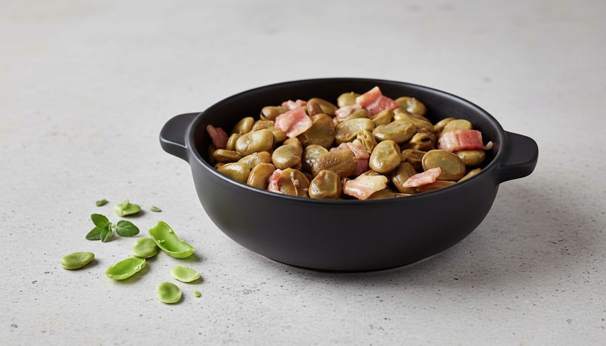 Fèves fraîches au jambon