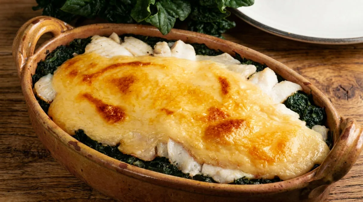 Filets de merlu aux épinards