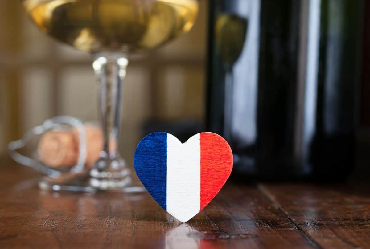 French champagne and a heart