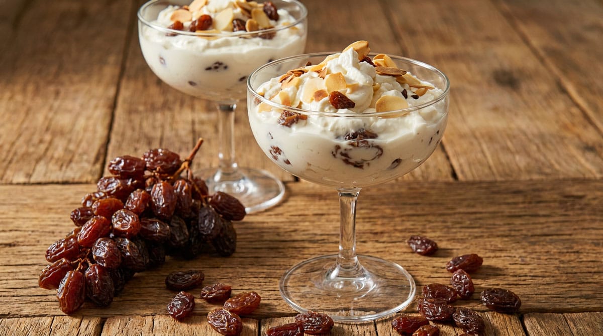 Fromage blanc aux raisins de Malaga