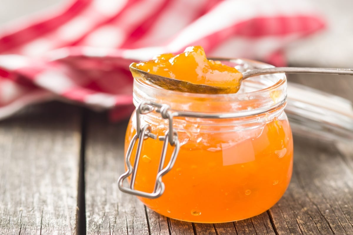 Gelée de confiture d'abricot.