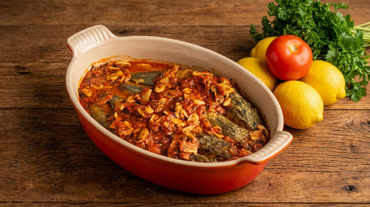 Gratin de merlans aux champignons