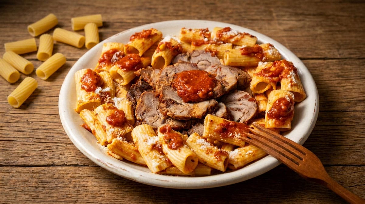 Gros macaroni à la napolitaine