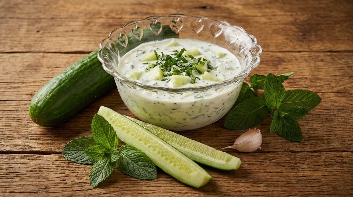 Hors-d'œuvre de concombre à la menthe