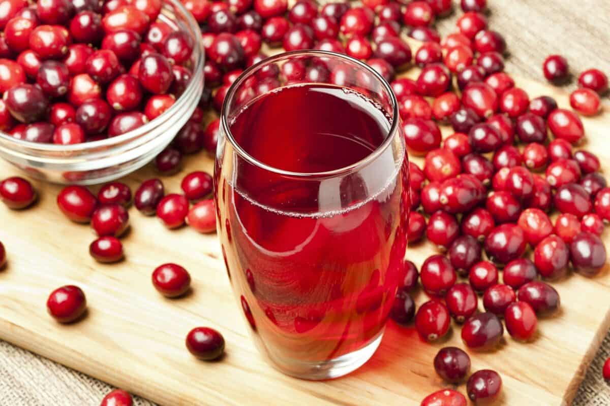 Jus de canneberge frais et biologique