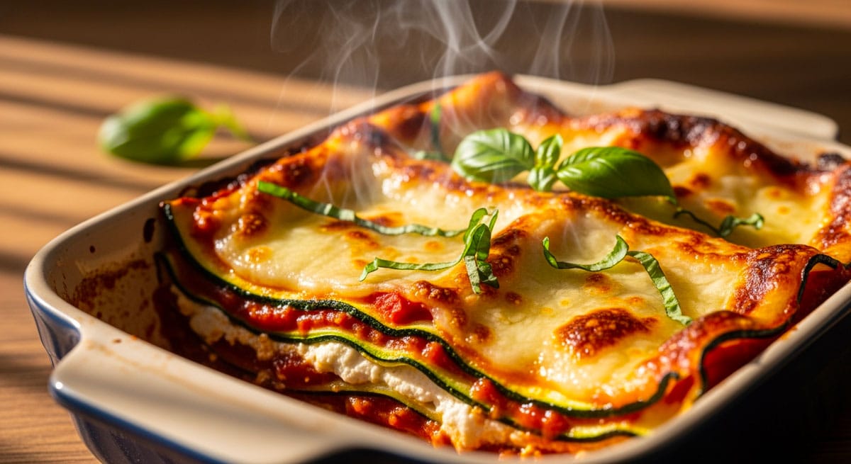 Lasagnes courgettes-mozzarella