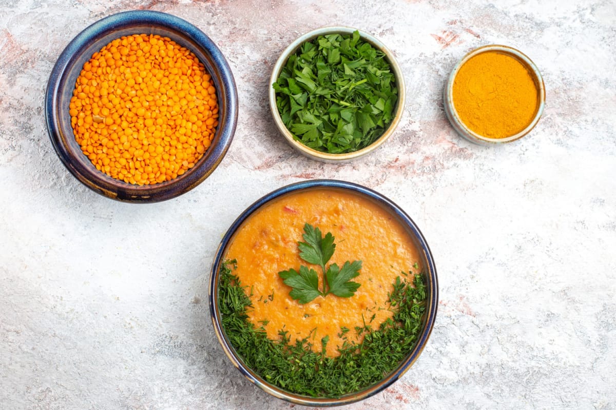 Purée de lentilles corail