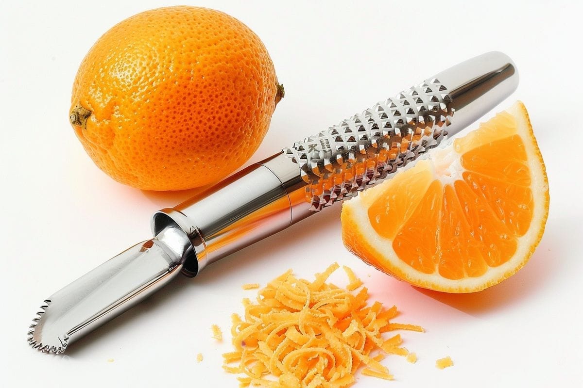 Classic zester with ergonomic handle and stainless steel blade for fine zest.