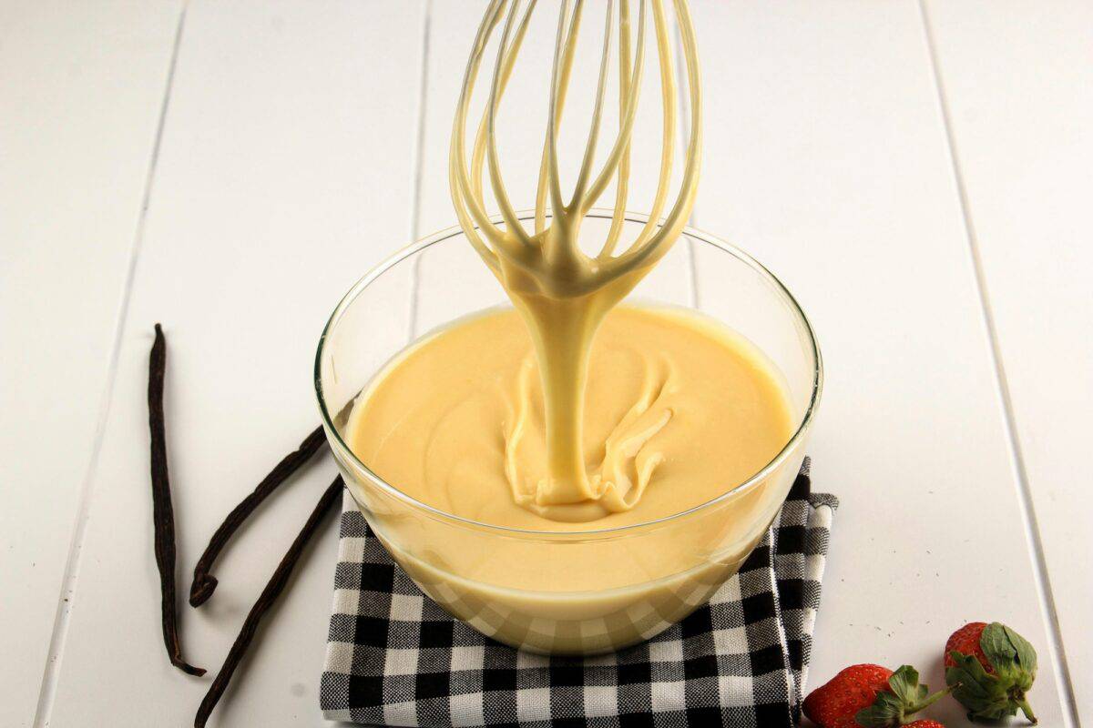 Making Pancakes, Cake, Baker Hands Pouring Batter and Whisking Batter in Bowl.