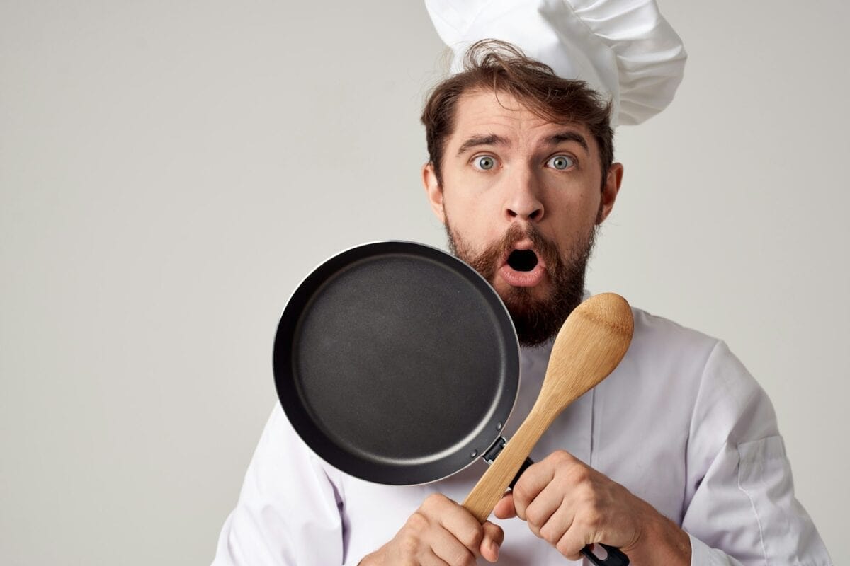 male chef kitchenware cooking restaurant profession