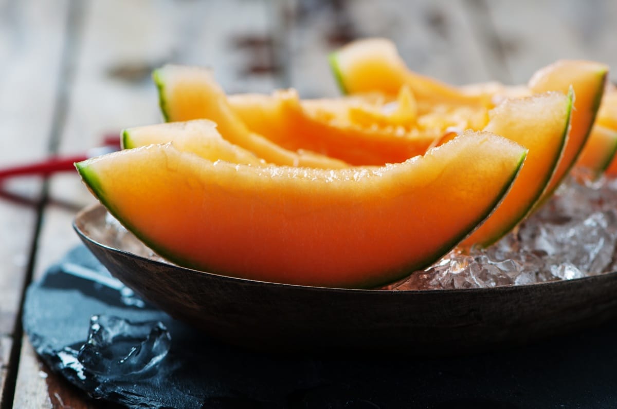 Melon frais avec de la glace