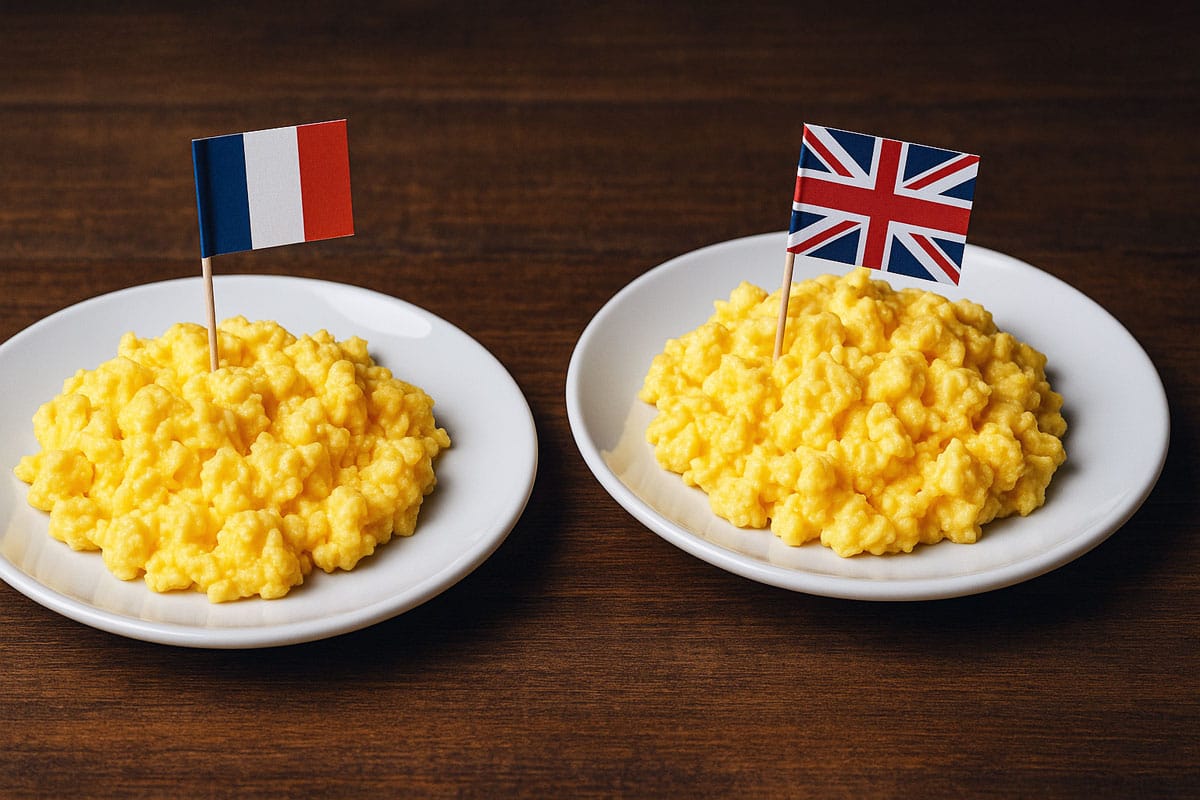 Oeufs brouillés français vs anglais
