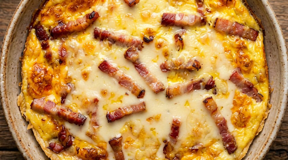 Omelette au lard gratinée