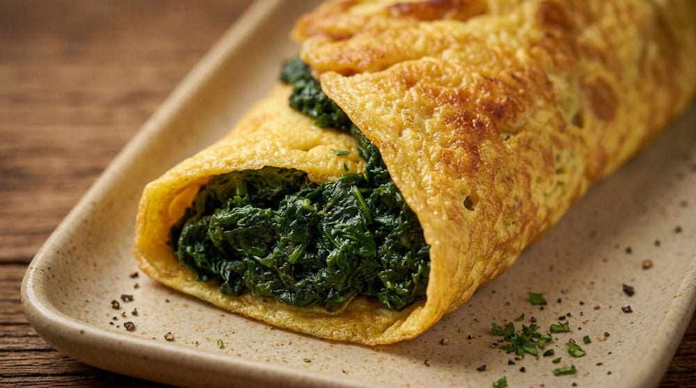 Omelette aux épinards