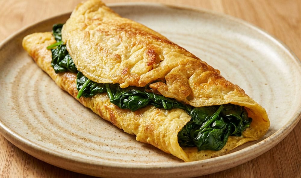 Omelette aux épinards