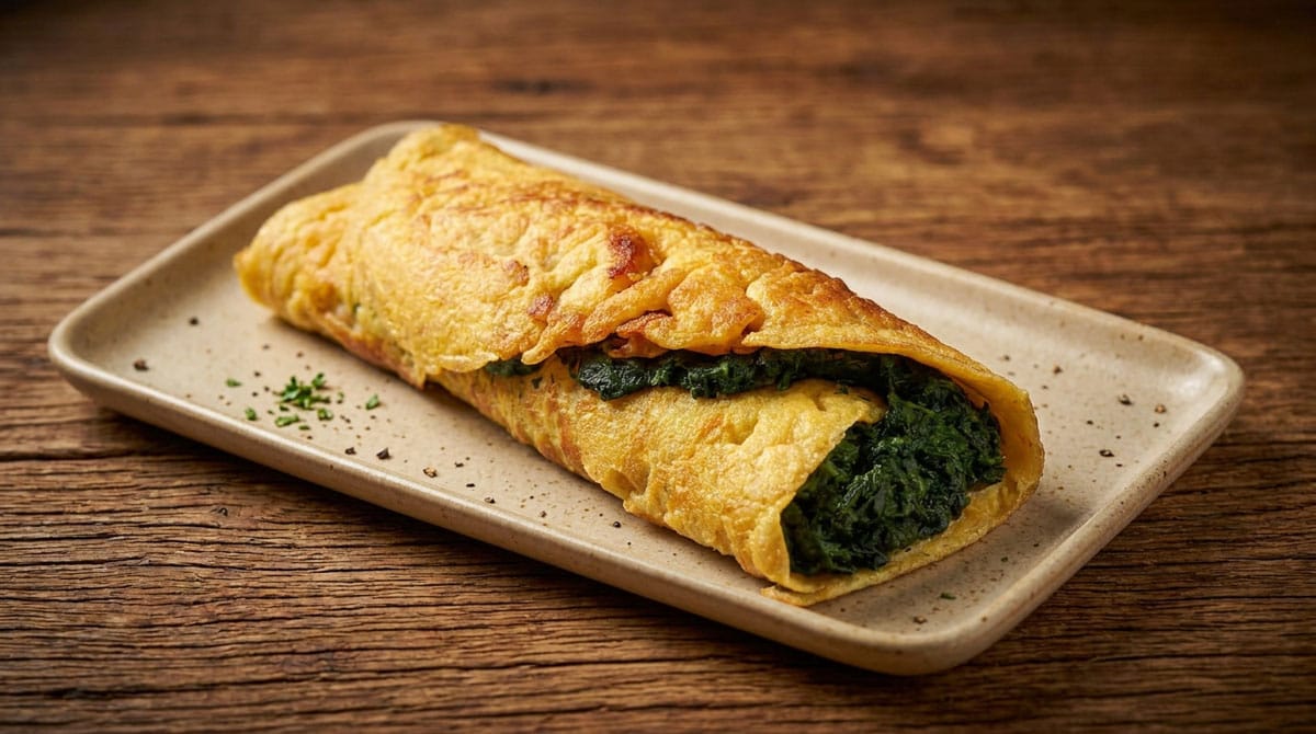 Omelette aux épinards